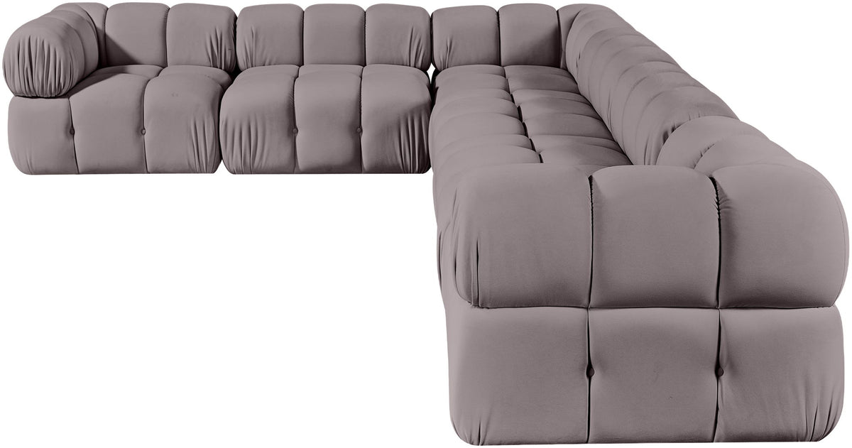 Orin - L-Shaped Velvet 6 Piece Modular Sectional