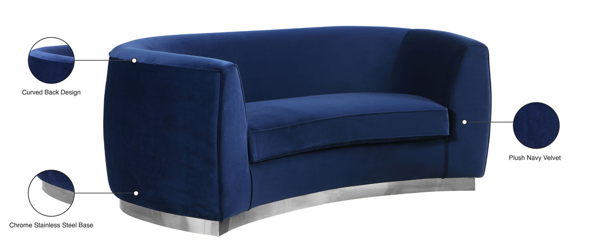 Julian - Loveseat with Chrome Base