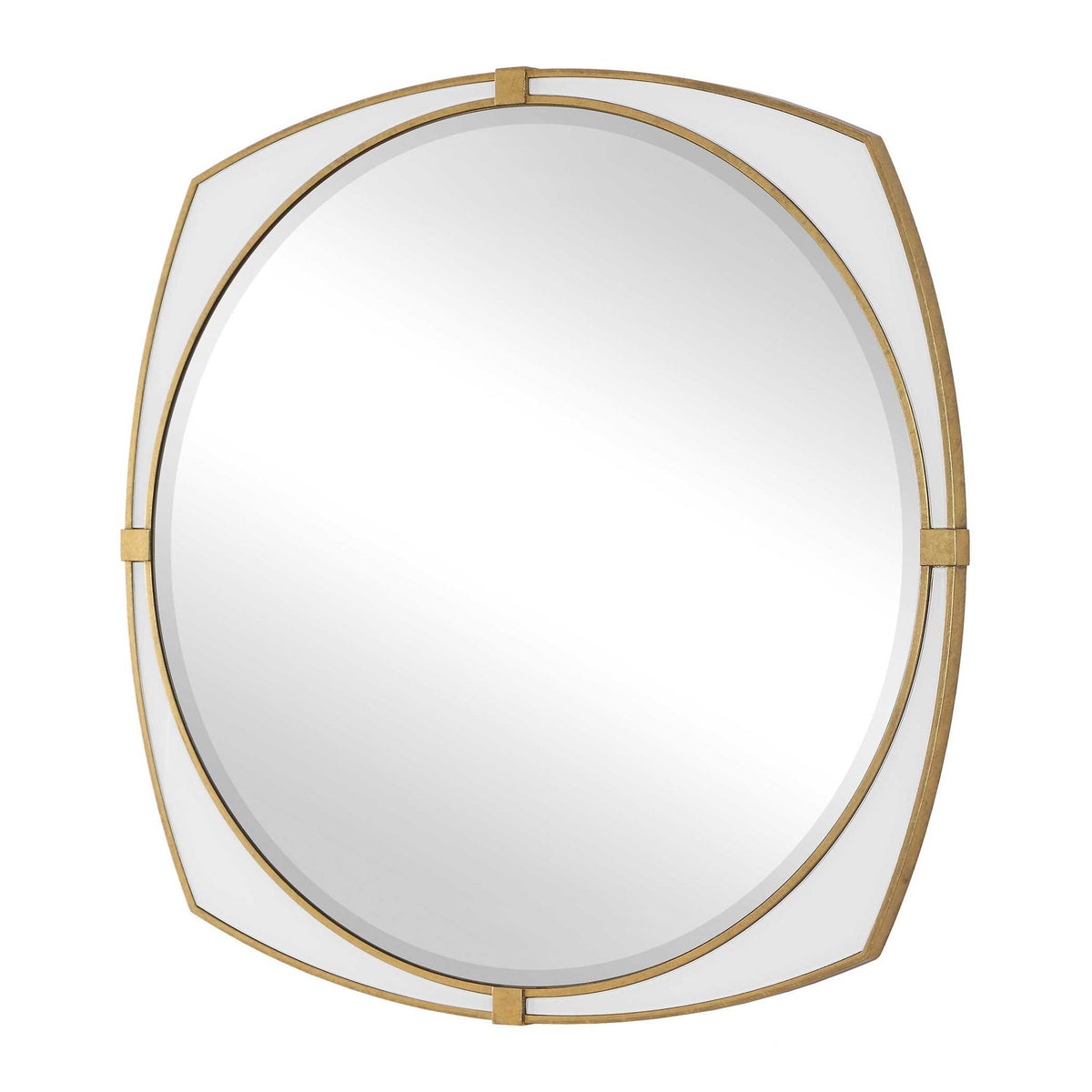 Estella - Round Mirror - Gold / White