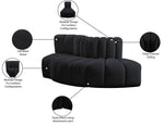 Arc - Velvet 3 Piece Modular Sofa