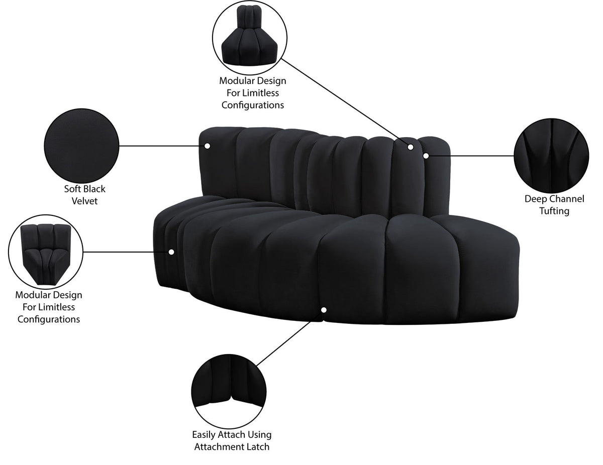 Arc - Velvet 3 Piece Modular Sofa