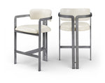 Aurum - Vegan Leather Upholstered Counter Stool With Gray Base