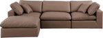 Comfy - 4 Piece Faux Leather Modular Sectional With Chaise