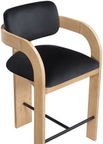 Cedra - Velvet Performance Fabric Upholstered Counter Stool - Natural Frame