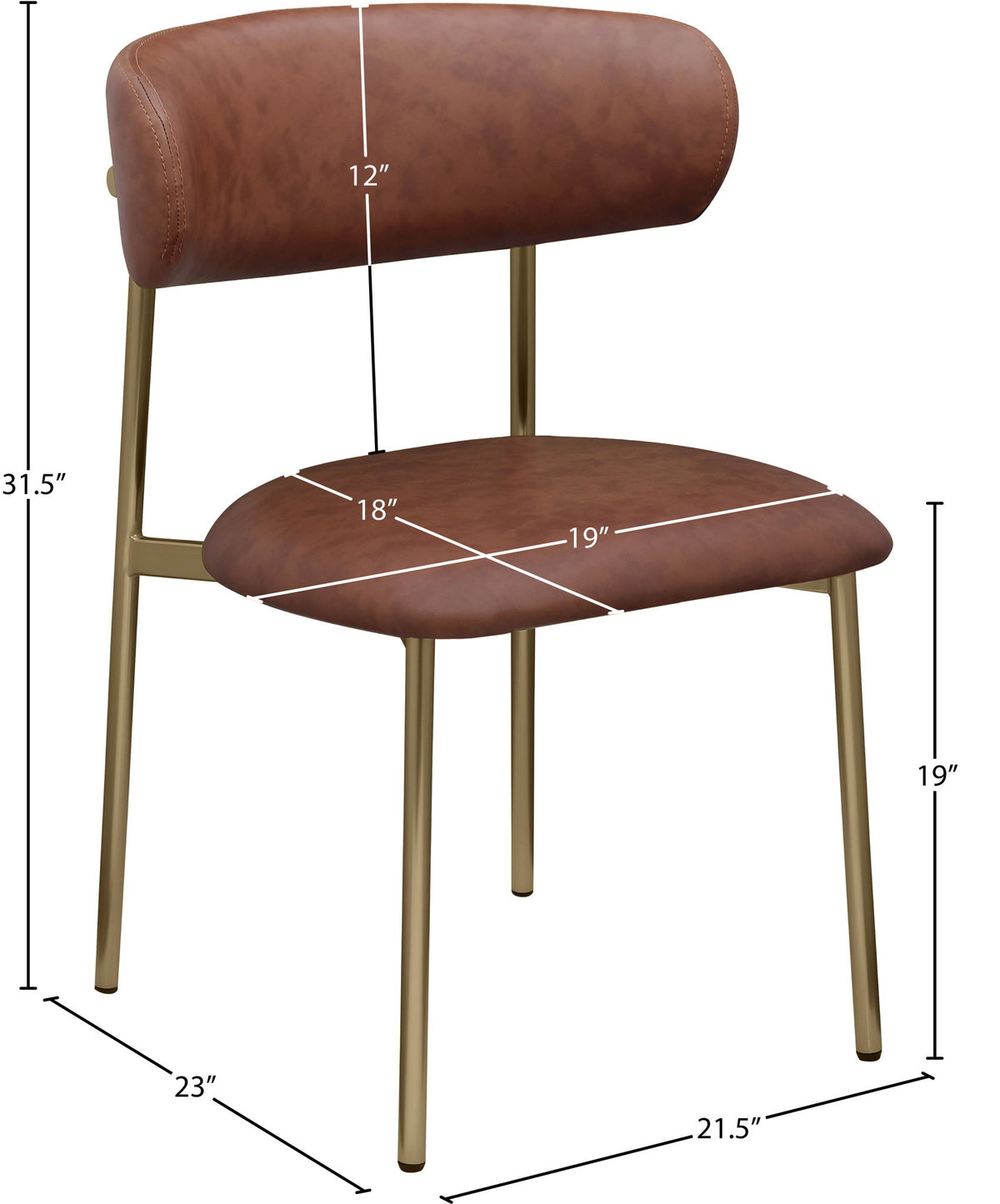 Lupita - Dining Chair With Brushed Gold Legs (Set of 2)