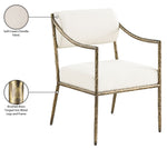 Bastille - Upholstered Dining Arm Chair (Set of 2) - Brass Frame