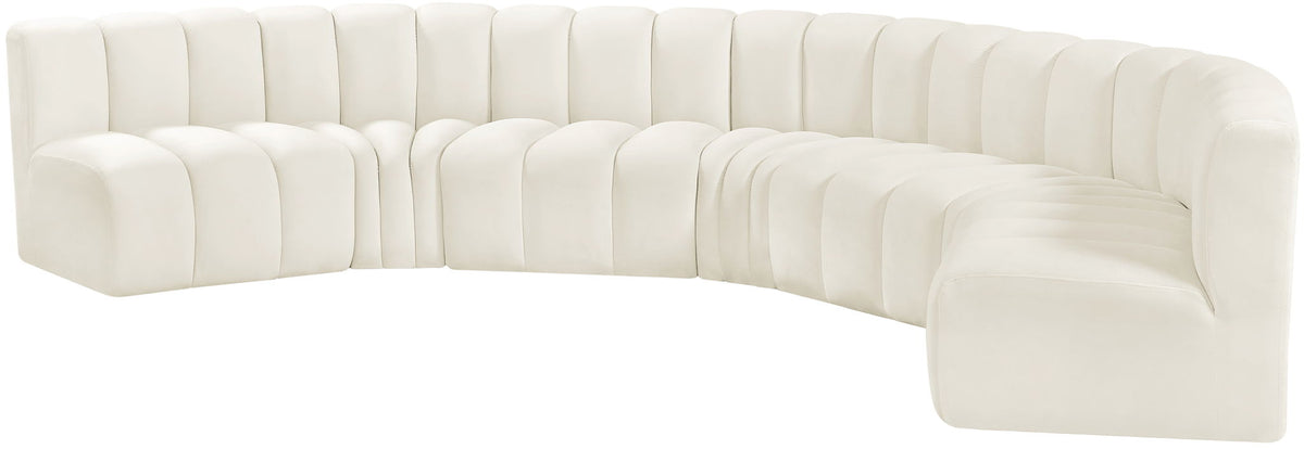Arc - Velvet 7 Piece U-Shaped Modular Sofa