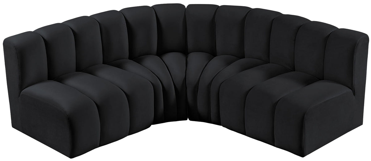 Arc - Velvet 4 Piece Corner Modular Sofa