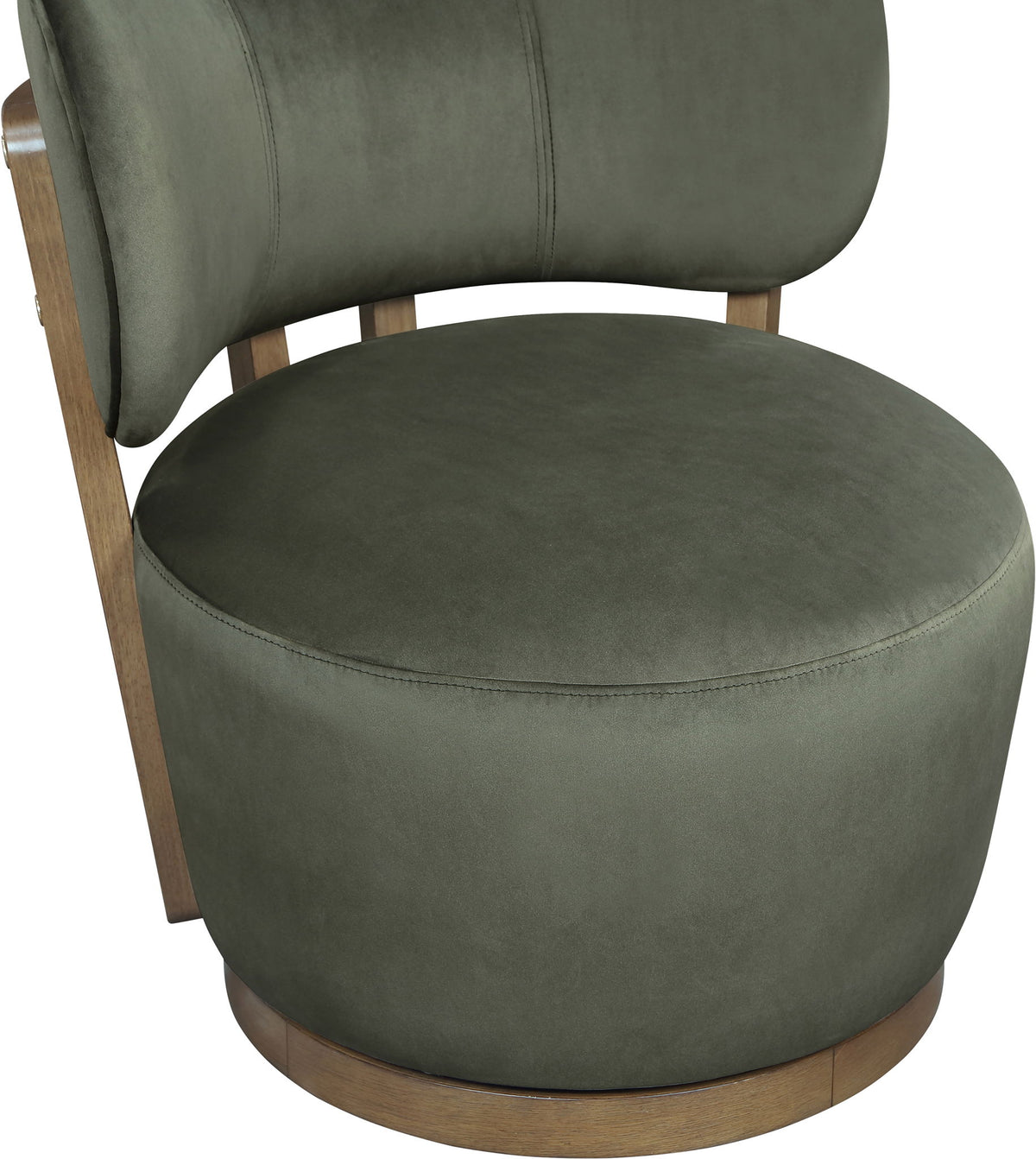 Elara - Velvet Upholstered Swivel Accent Chair - Stained Brown
