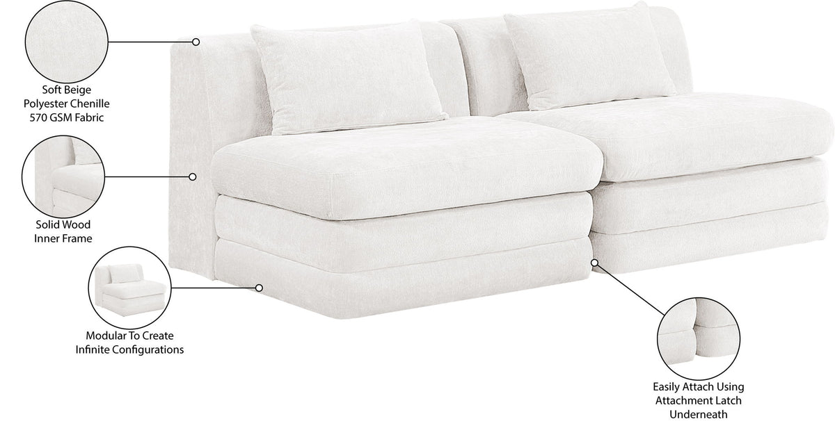 Stellar - 2 Piece 76" Upholstered Modular Armless Loveseat