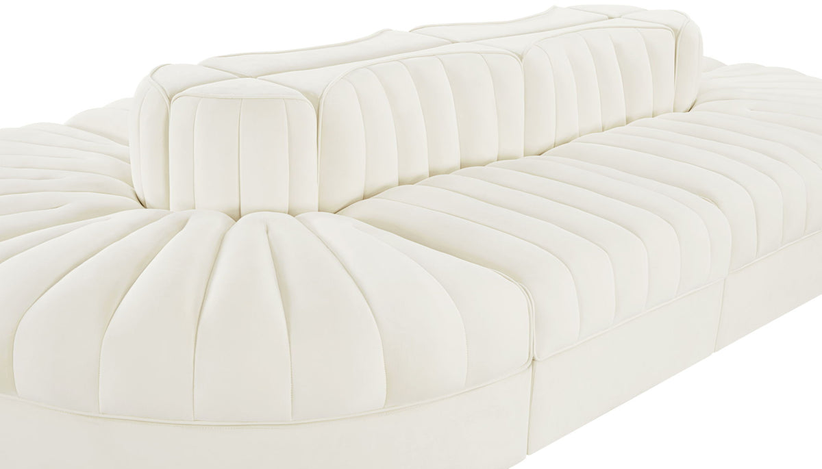 Rummi - Oval Velvet Performance Fabric Upholstered 8 Piece Modular Sectional