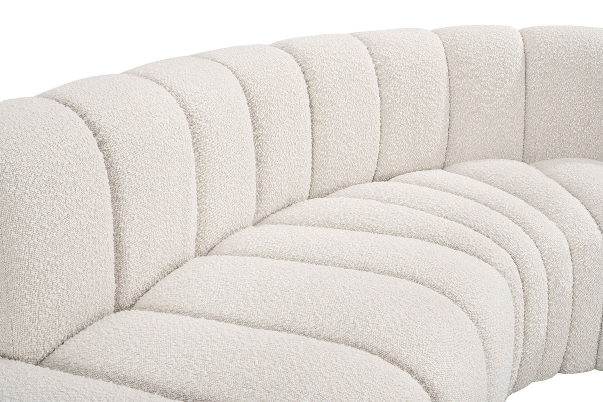 Arc - Boucle Fabric 8 Piece Curved Modular Sofa