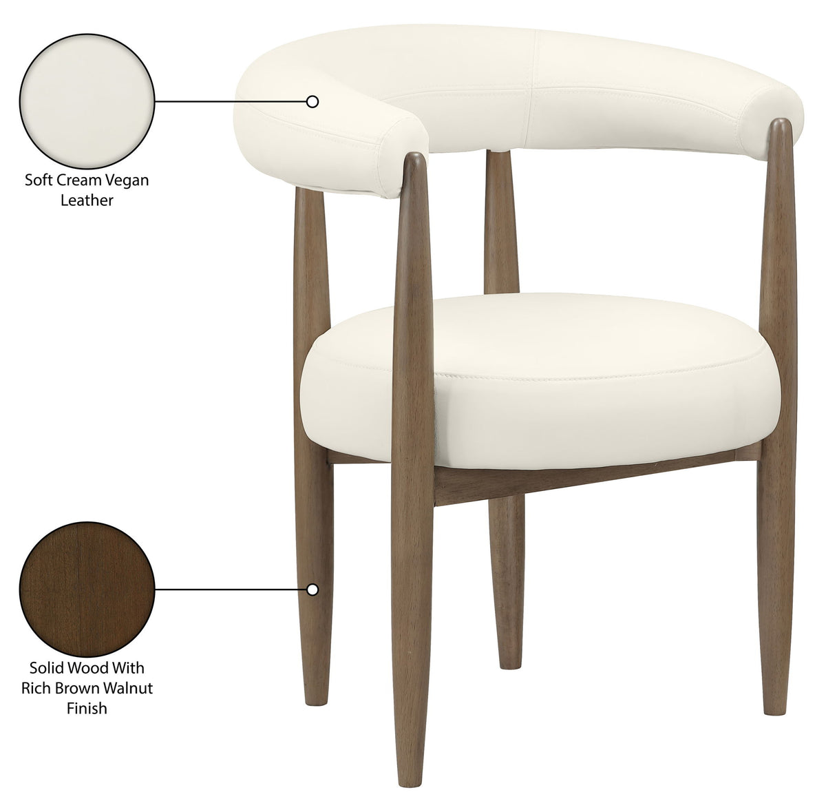 Sable - Vegan Leather Upholstered Dining Chair (Set of 2) - Brown Base