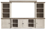 Havalance - 4 Pc. - Entertainment Center - 67" TV Stand - Brown / Beige