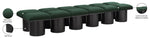 Pavilion - 12 Piece Modular Bench With Black Base