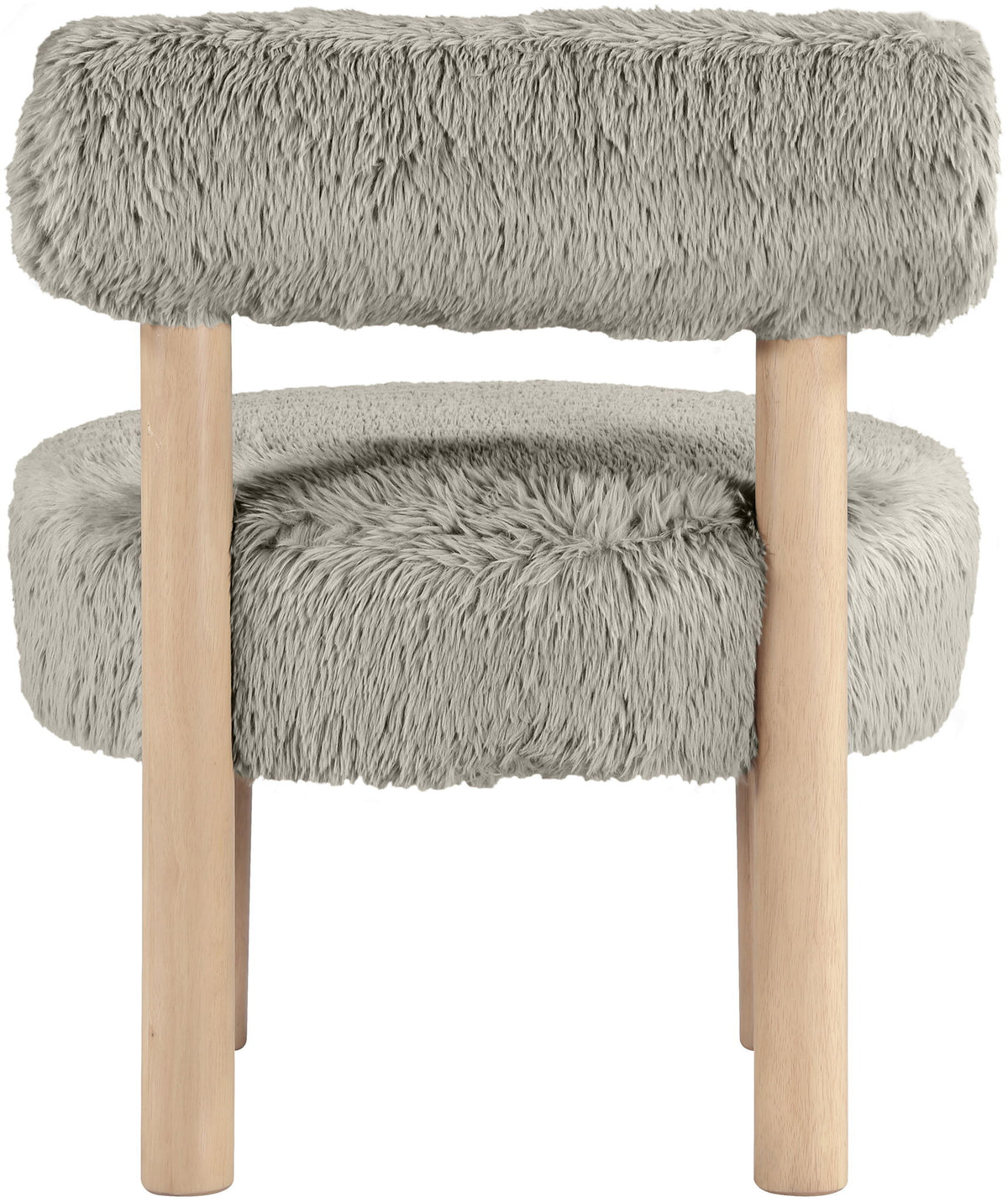 Ambre - Vegan Shearling Fabric Accent Chair - Taupe