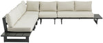 Maldives - 5 Piece Water Resistant Outdoor Patio Modular Sectional With Gray Base
