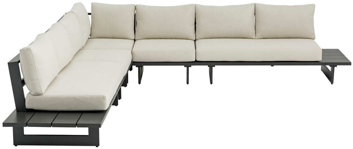 Maldives - 5 Piece Water Resistant Outdoor Patio Modular Sectional With Gray Base