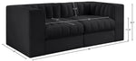 Rummi - Velvet Performance Fabric Upholstered 2 Piece Modular Loveseat