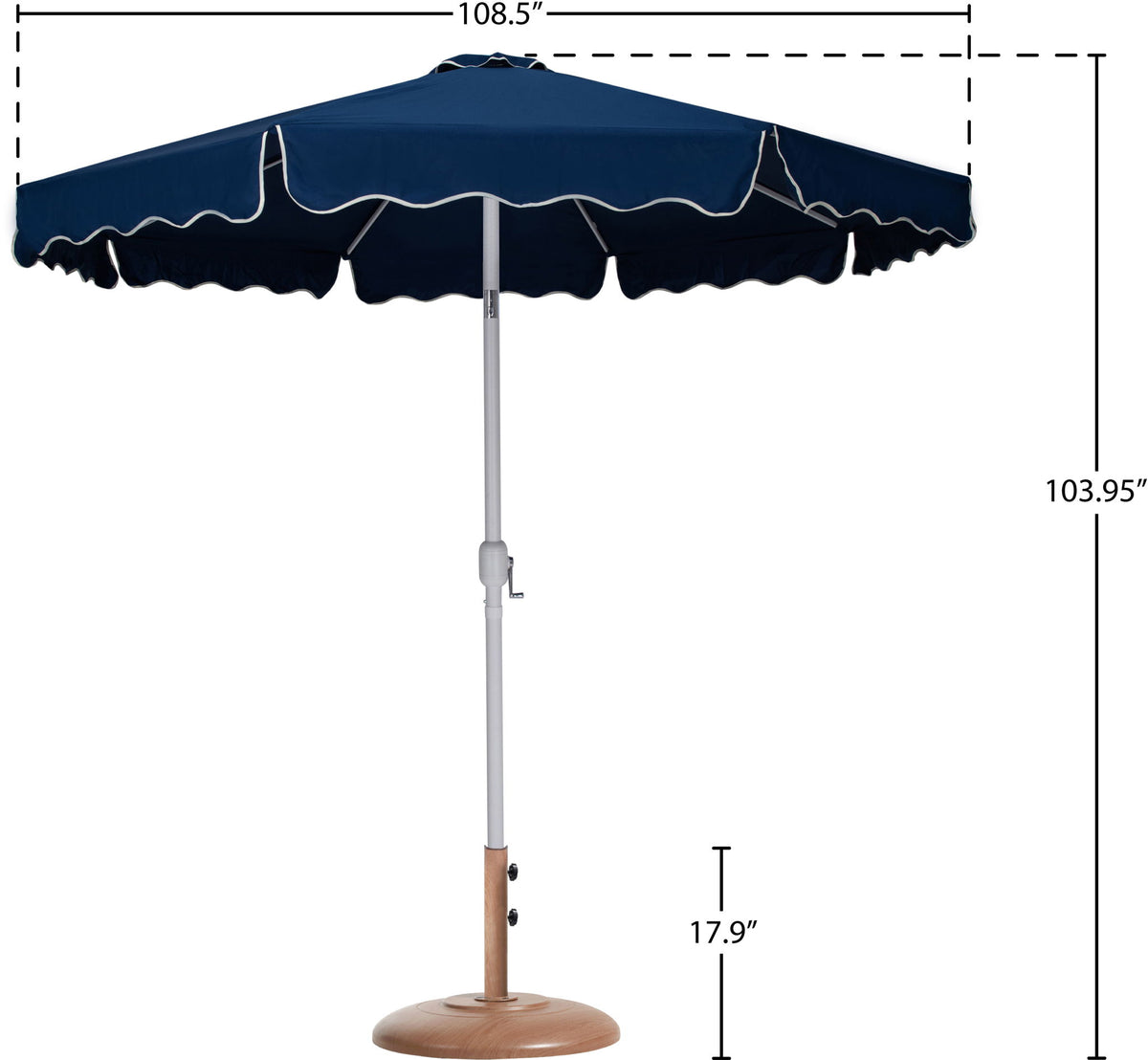 Amalfi - Patio Umbrella - Light Brown Base / White Pole