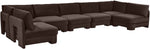 Hammond - Velvet Performance Fabric Upholstered 7 Piece U-Shaped Armless Sectional