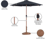 Fiji - Aluminum Patio Umbrella With Round Teak Base