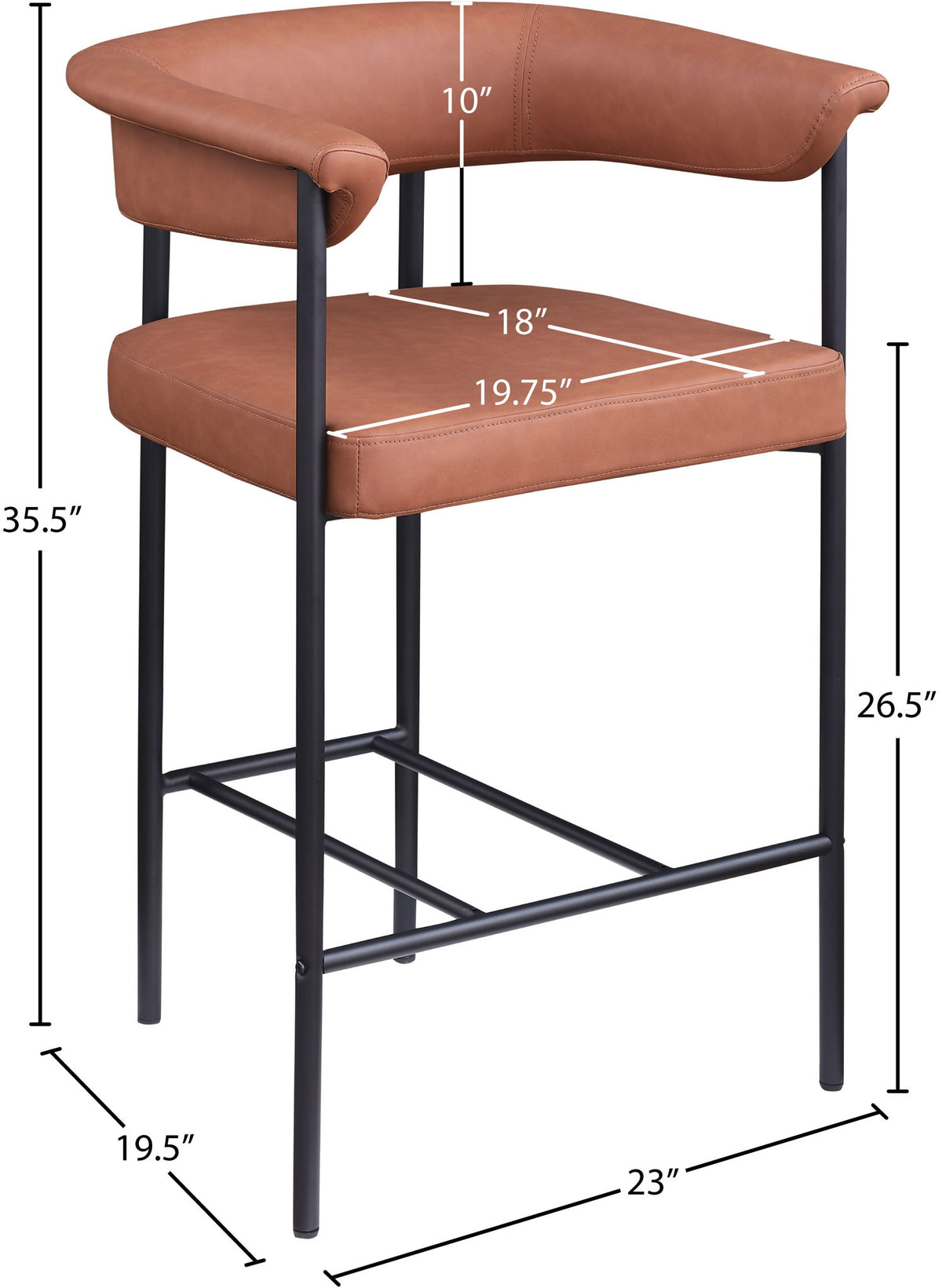 Malin - Faux Leather Counter Stool (Set of 2)