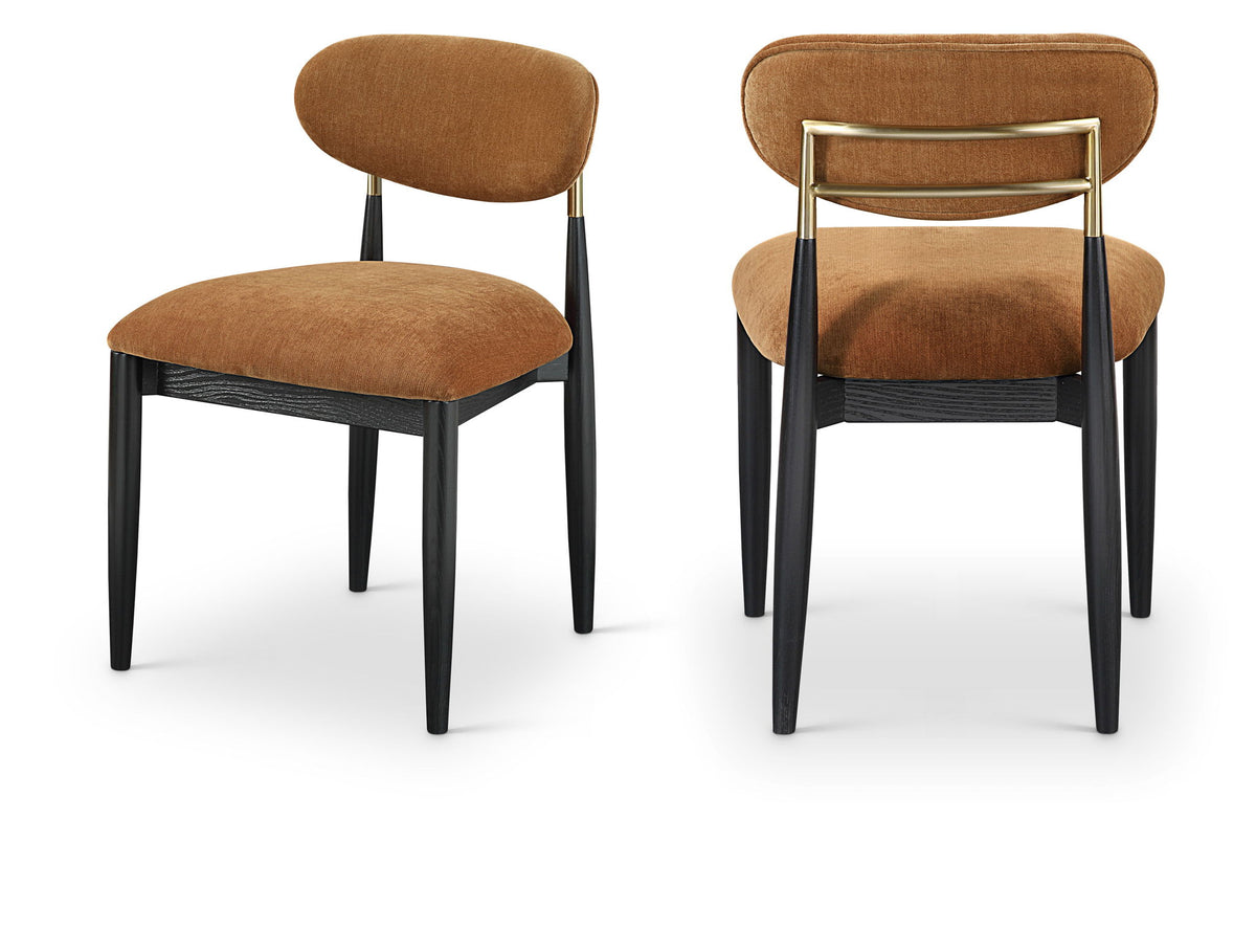 Riccio - Fabric Dining Side Chair (Set of 2) - Black And Gold Frame