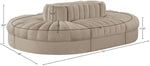 Rummi - Oval Velvet Performance Fabric Upholstered 6 Piece Modular Sectional