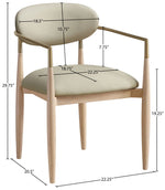 Riccio - Dining Arm Chair (Set of 2) - Natural And Gold Frame