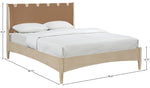 Santos - Vegan Leather Headboard And Wood Bed - Waxed Natural Frame