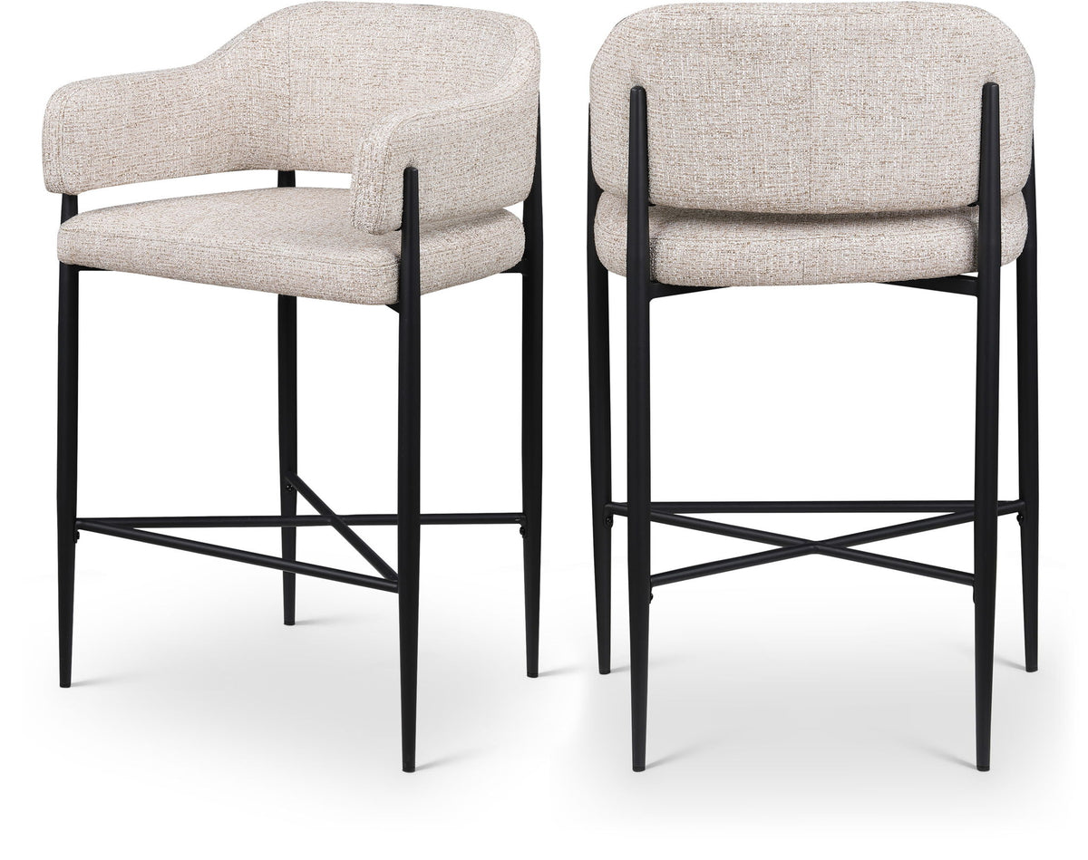 Dame - Fabric Upholstered Counter Stool (Set of 2)