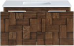 Leonardo - Engineered Stone And Solid Wood 24" Wall Mounted Bathroom Vanity
