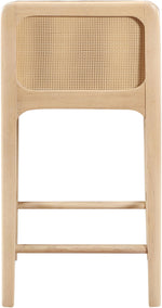 Ellis - Vegan Leather Upholstered Counter Stool (Set of 2) - Natural Base