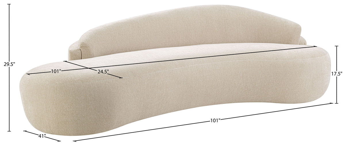 Caspian - Chenille Fabric Upholstered Sofa