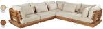 Mirella - 5 Piece Water Resistant Fabric Upholstered Outdoor Patio Modular Sectional