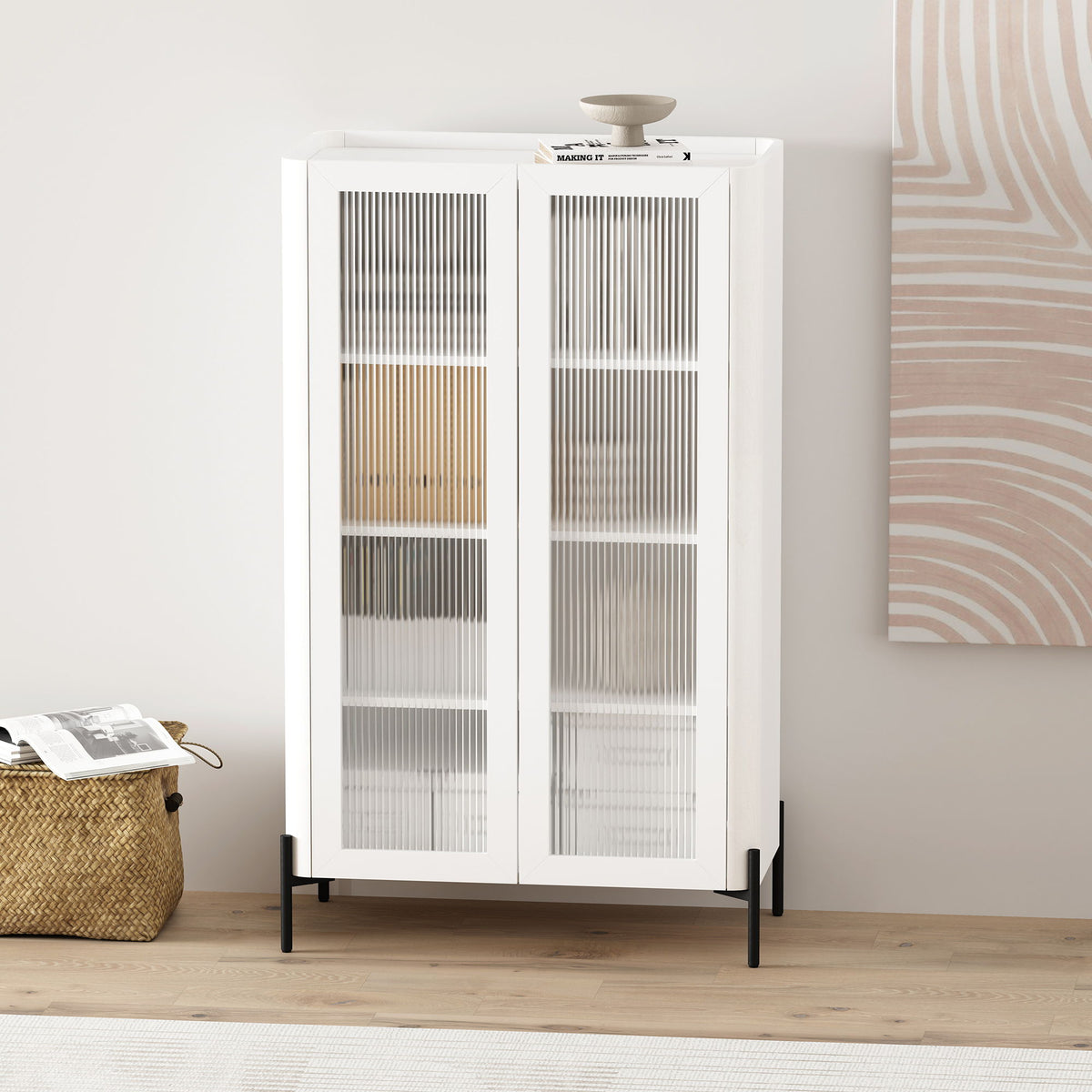 Abbey - Bookcase Cabinet - White