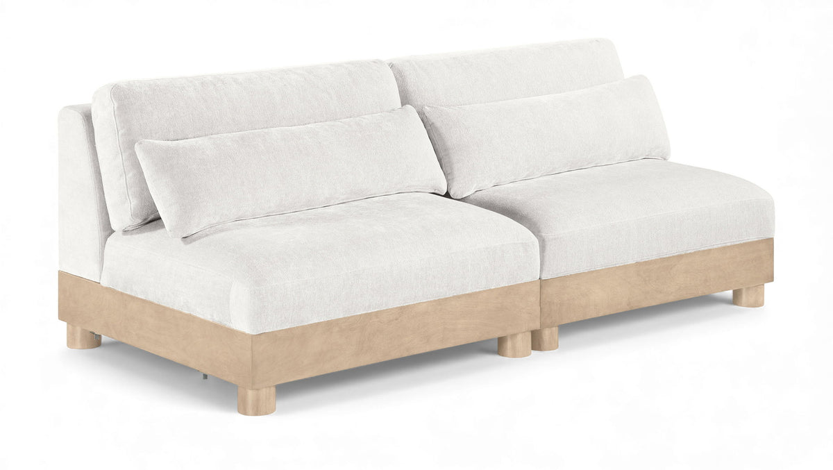 Turin - Chenille Fabric Upholstered Modular Sectional - White