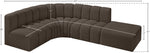Arc - Boucle Fabric 5 Piece Corner Modular Sofa