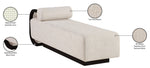Zephyr - Linen Textured Fabric Upholstered Chaise - Painted Black Base