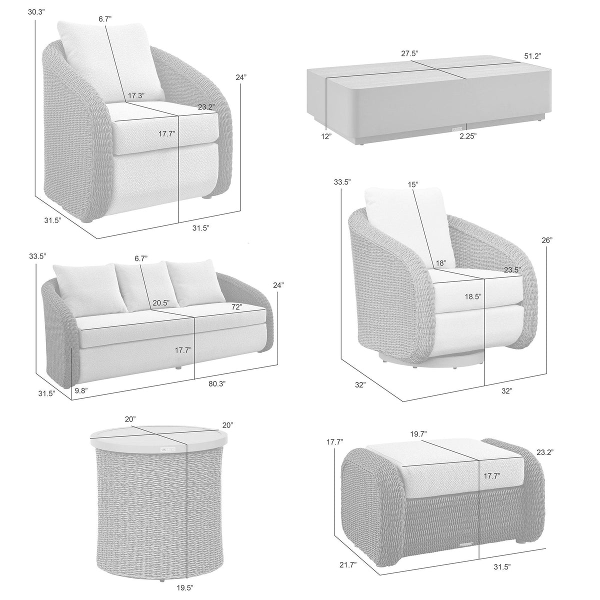 Pavilion - Powder Coated Metal Outdoor Conversation Set With Cushions