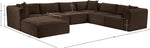Shaggy - 7 Piece Modular U-Shaped Sectional With Ottoman