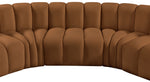 Arc - Velvet 7 Piece U-Shaped Modular Sofa - Saddle