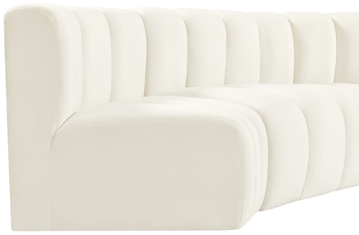Arc - Velvet 5 Piece U-Shaped Modular Sofa