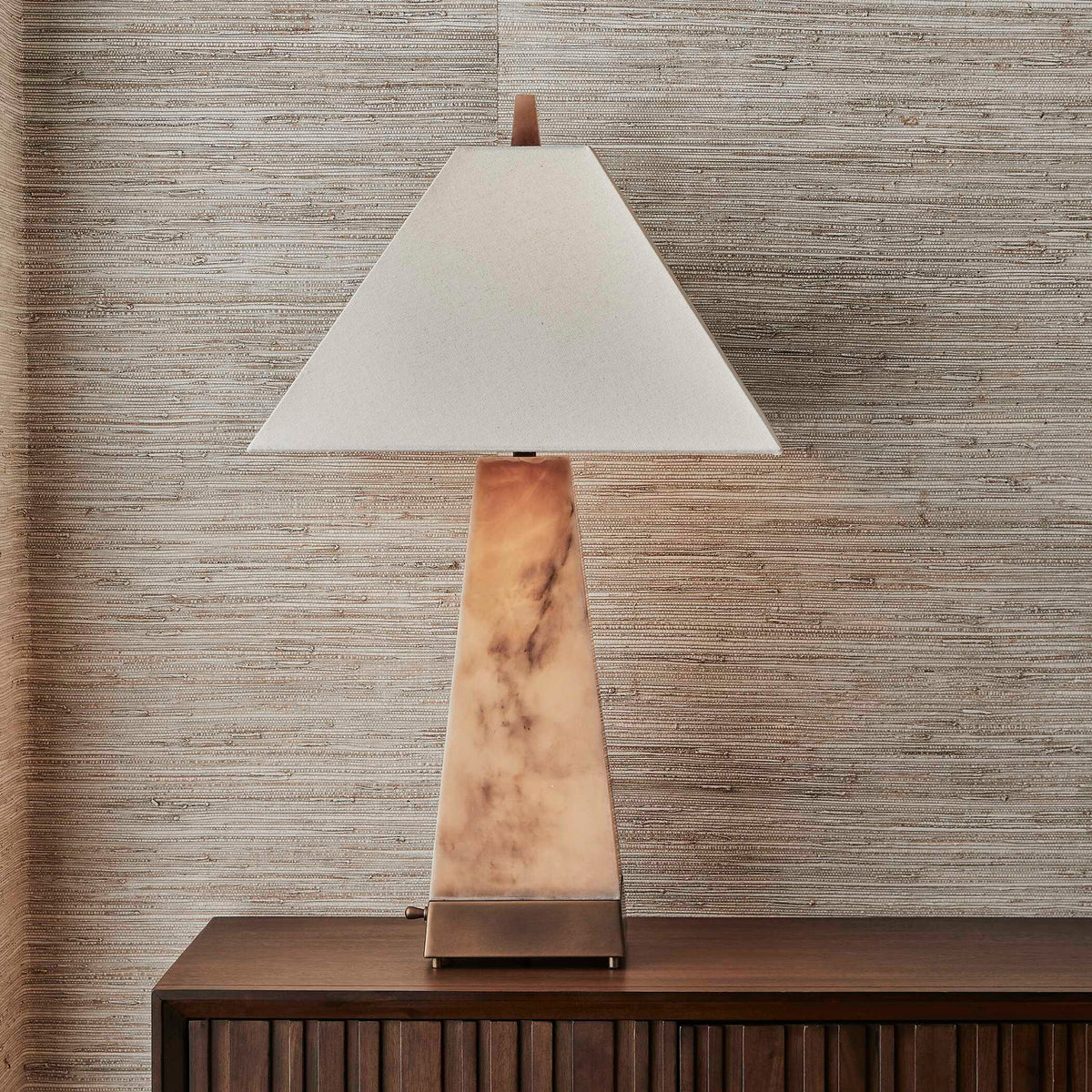 Lit Pyramid - Table Lamp - Beige