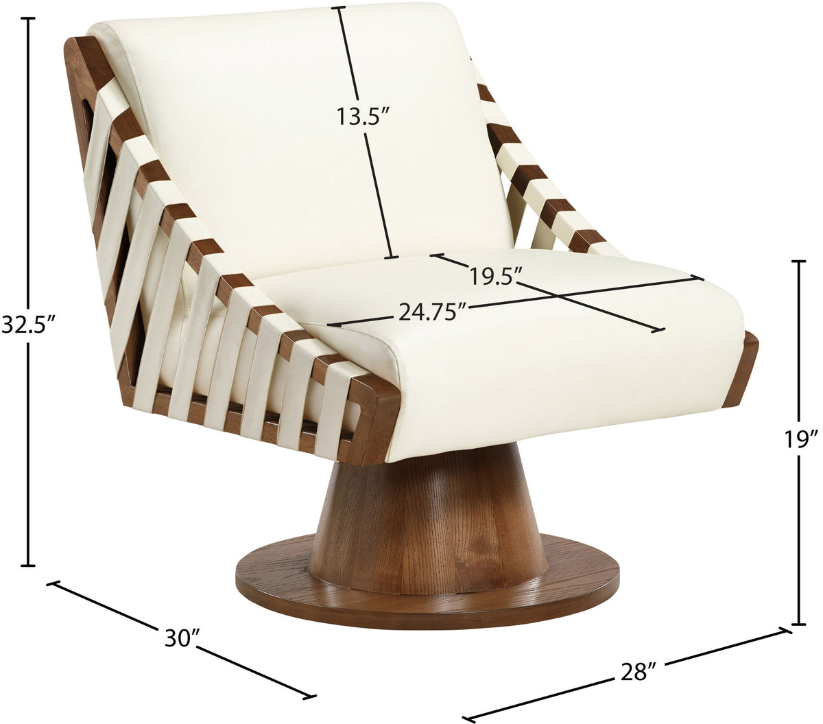 Millwin - Swivel Accent Chair With Brown Base