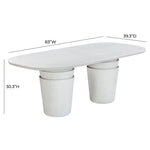 Margot - Faux Plaster Indoor / Outdoor Concrete Dining Table - Light Gray