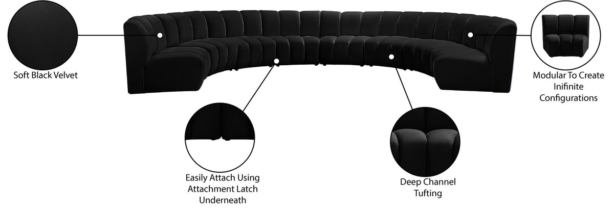 Infinity - 8 Piece Velvet Modular Sectional