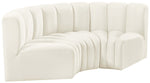 Arc - Velvet 3 Piece Modular U-Shaped Sofa