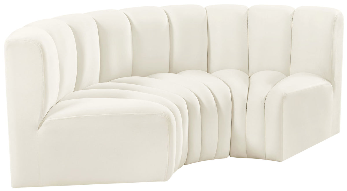Arc - Velvet 3 Piece Modular U-Shaped Sofa